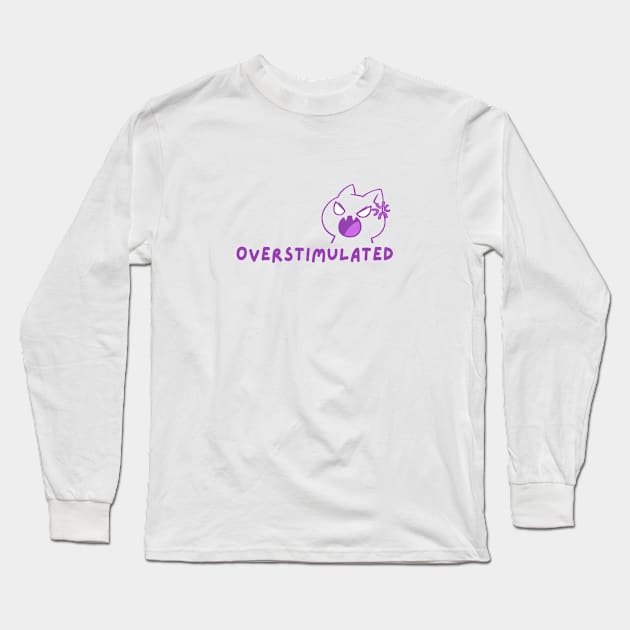 Overstimulated Cat (Purple) Long Sleeve T-Shirt by applebubble